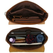 Leather Messenger Bag for Men, Laptop Briefcase Shoulder Business Satchel Vintage Canvas Travel Work Bag by Rustic Town