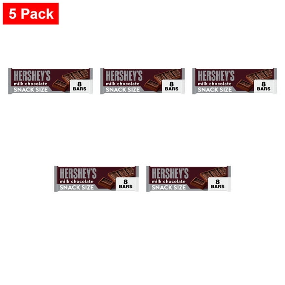 HERSHEYS Milk Chocolate Snack Size Candy Bars .45 oz - 5 Pack