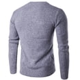 thumbnail image 2 of CEHVOM Autumn Men's Round Neck Sweater Solid Color Thick Line Thick Warm Sweater, 2 of 5