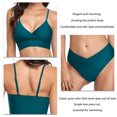 thumbnail image 5 of Traje de baño de dos piezas de triángulo cómodo y encantador de color puro para mujer verde S, 5 of 5