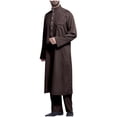 thumbnail image 3 of NaWent Open Front Muslim Clothes for Men Long Sleeve Islam Middle East Kaftan Islamic Thobe Robe Gown Shirt Dress Arab Wear Coffee 14(XXXL), 3 of 4