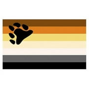 Pride Shack - Bear Flag / Gay Pride (Paw Symbol) - 3 x 5 Polyester Gay Flag