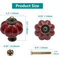 thumbnail image 4 of 12 Pcs Boutons Citrouille Rouge Rouille, Boutons d'Armoire en Céramique Vintage, Boutons de Tiroir Poignées de Tiroir avec Vis de Montage, 4 of 5