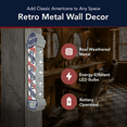 thumbnail image 3 of American Art Decor Vintage Barber Shop LED Marquee Wall Decor - Battery Operated Metal Wall Art With LED Light Bulbs - Retro Sign for Bar, Man Cave, Garage, Game Room & More (30" x 8" x 5"), 3 of 8
