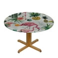 thumbnail image 3 of Nawypu  Flamingo and Cactus Round Tablecloth Reusable Circle Table Cover Washable Circle Table Cloth for Kitchen Dining Room Picnic Patio Wedding Party, 3 of 7