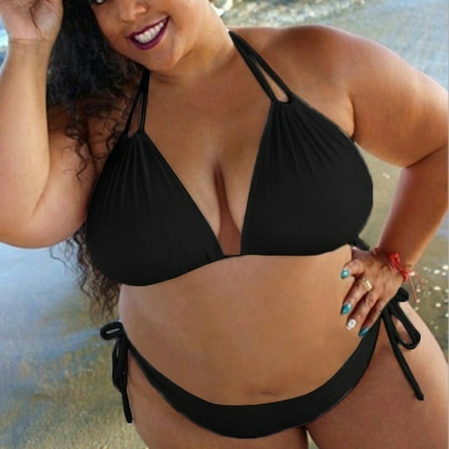 TIMIFIS Women's Ruffle Bikini Swimsuit High Waisted Bottom Plus Size Swimwear Tankini