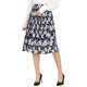 thumbnail image 1 of Allegra K Falda Plisada Midi De Oficina Cintura Elástica Estampado Floral Para Mujer Azul Oscuro M, 1 of 7