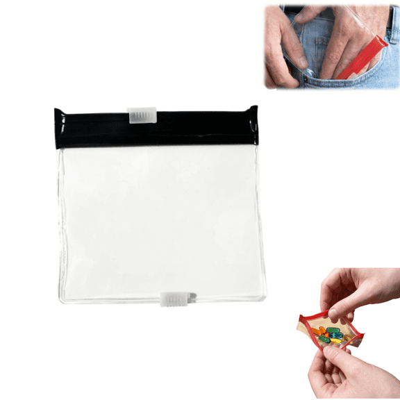 Reusable Pill Pouches for Travel: Color Coded Medicine Bags with Slide Lock Seal - Waterproof EVA Pill Pockets for Storage (1 Pcs)
