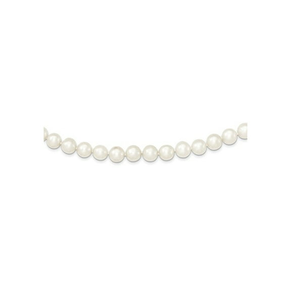 Primal Silver Sterling Silver Rhodium-plated 9-10mm White Freshwater Cultured Pearl Necklace