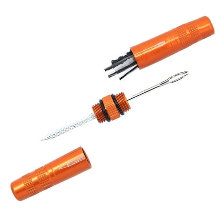 Kom Cycling Trousse de Réparation de Pneus Sans Chambre à Air pour Vélos - 8 Couleurs! Répare les Crevaisons de Pneus de Vélo de Montagne et de Vélo de Route - Comprend une Fourche et une Alèse de Réparation de Pneus, 8 Bandes de Bacon. Réparation Sans Chambre à Air Facile Orange