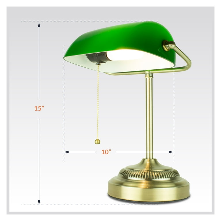 Newhouse Lighting Morgan Antique Green Adjustable Energy-Efficient LED  Bankers Desk Lamp 