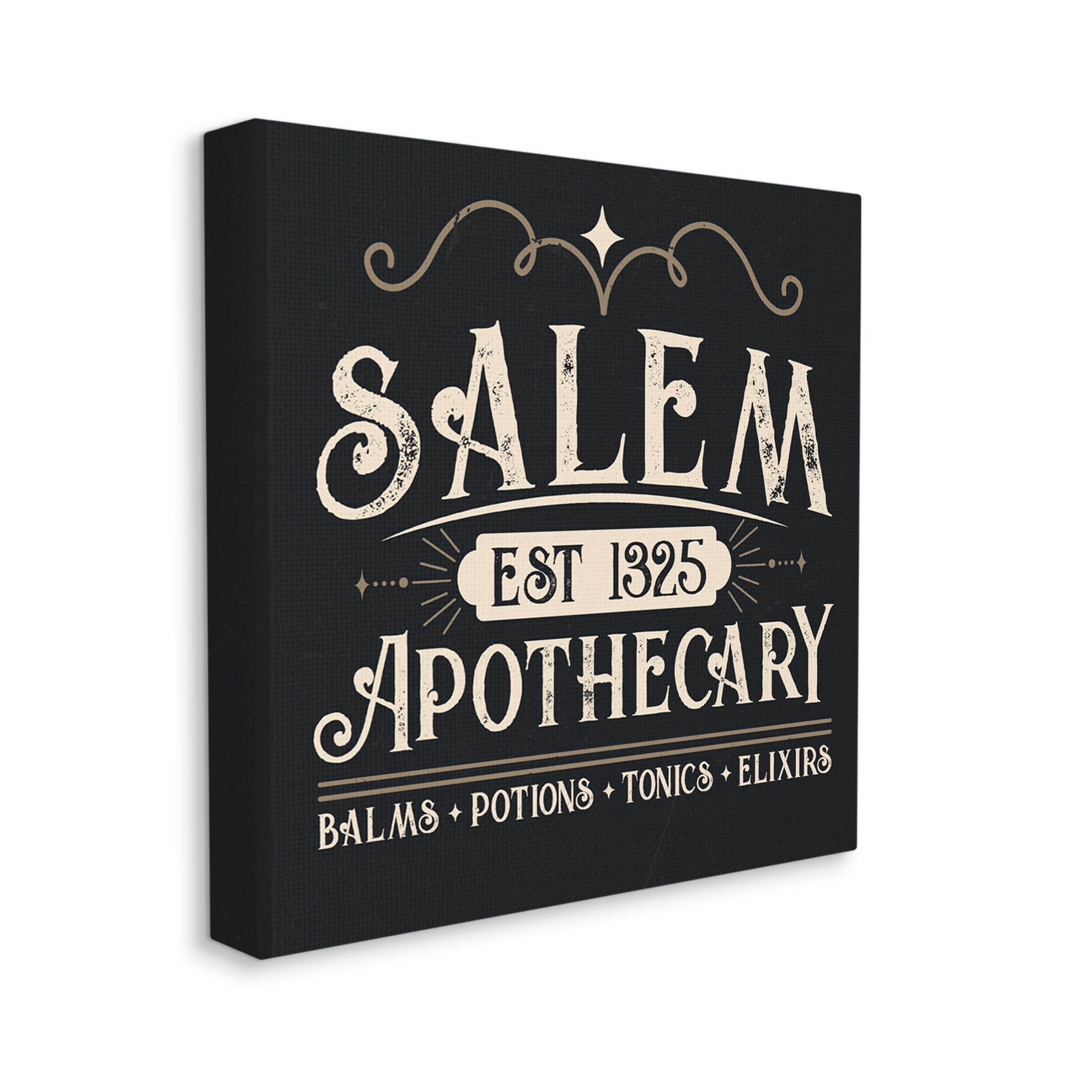 Salem Apothecary Vintage Witch Sign Holiday Graphic Art Gallery Wrapped Canvas Print Wall Art