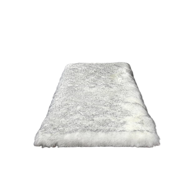 Bewildely Al lado de la alfombra Alfombra de salón Alfombra de piso Fibra engrosada Diseño Suavidad Diseño plegable Decoración de dormitorio Decoración del hogar Blanco-gris 50*50 Bewildely HA084157-03