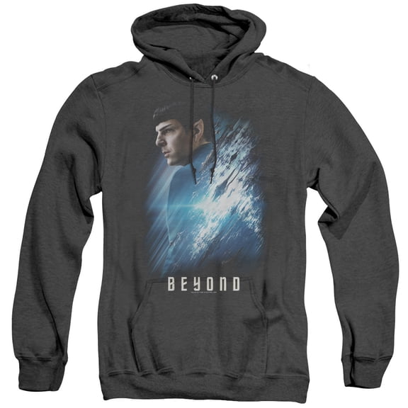 Star Trek Beyond Spock Poster Adult Heather Hoodie Sweatshirt Black