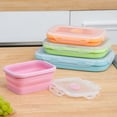 thumbnail image 2 of Lubelski 350ML/800ML Silicone Folding Lunch Box Portable Lightweight Food Storage Container for Office School Home, 2 of 8