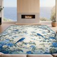 thumbnail image 2 of Design&I 8'x10' Washable Area Rug Extra Large Skid-Resistant Low Profile Chinoiserie Songbird Blossoms Scrolling Vine Border Decorative for Living Room, Family, 2 of 7