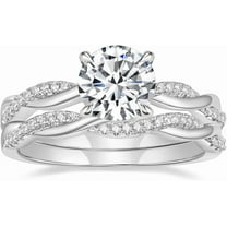 CFIOZYOS 1.5ct Engagement Rings for Women Round Bridal Ring Sets Cubic Zirconia Wedding Band Twisting Infinity Pave Set Size 3-12