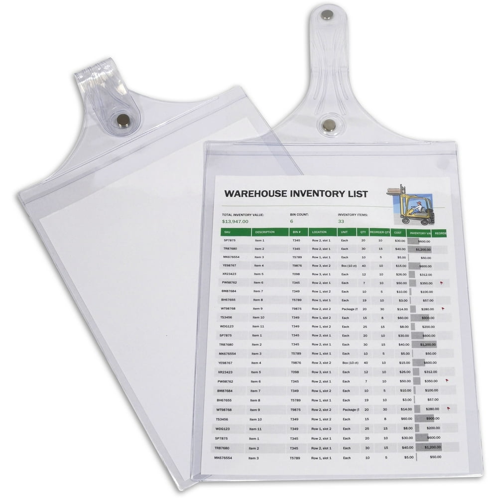 CLine Hanging Shop Ticket Holders, Clear, 75", 9 x 12, 15/Box