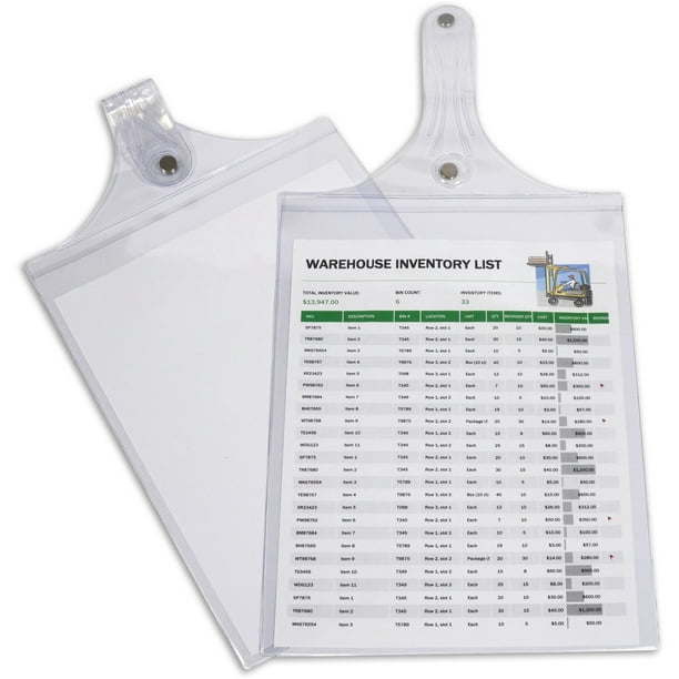 CLine Hanging Shop Ticket Holders, Clear, 75", 9 x 12, 15/Box