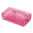 thumbnail image 2 of Plastic Pencil Case Box Clear Solid Color Casual Large Storage Boxes Containers with Buckles for Office Red 7.9 In, 2 of 6