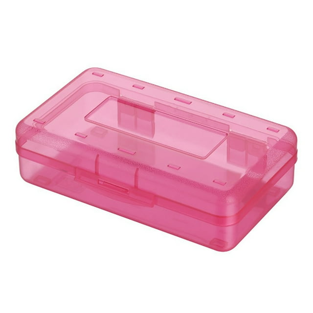 LINMOUA Plastic Transparent Pencil Case Large Capacity Multifunctional Storage Box Sketch Art Student Stationery Box