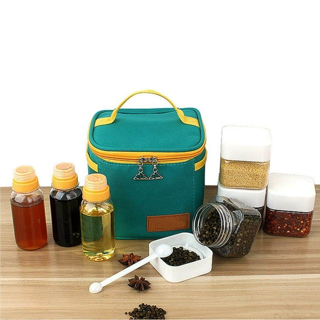 Baohd Portable Outdoor Seasoning Bottle Set Seasoning Pot Bottle Box Barbecue Accessories for Camping Containers with Storage Bag