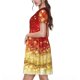 thumbnail image 2 of Disketp Red Gold Glitter para Vestido de Manga Corta para Mujeres, Vestidos de Verano para Mujeres, Casual y Holgado para la Playa, 2 of 6
