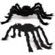 thumbnail image 1 of 2 Pcs Halloween Plush Spider, 30 Inches Large Black Spider, Scary Spider With Red Eyes, Indoor Outdoor Halloween Decorations For Costume Party Garden, 1 of 5