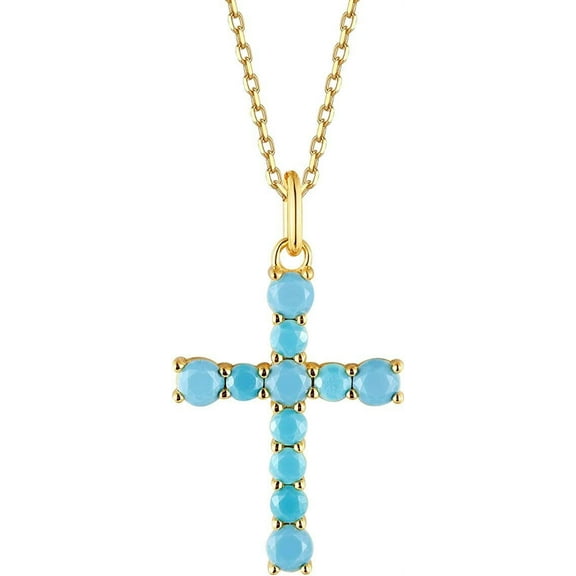 S.Leaf Cross Necklace for Women Cross Chain Necklace Sterling Silver Cubic Zirconia Gold Cross Necklace Simple Dainty Necklace Anniversary Birthday Gifts for Women