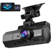 Ecomoment 4K Dual Dash Cam Front and Inside, Dash Car Camera with GPS, 2160P Front+1080P Inside Rear Camera for Uber, Cars, Infrared Night Vision, 24H Motion Detection Parking Mode