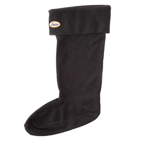 Fleece Welly Sock Warmers Wellington Socks Black/RED Boot Liners Adult Warm 