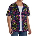 thumbnail image 2 of Uemuo Colorful Mexican Pattern Cotton Linen Short Sleeve Shirts,Casual Lightweight Button Down Shirts,Vacation Beach Summer Tops-Small, 2 of 7