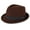 Brown, variant on FREEBIRD99 100% Wool Felt Panama Fedora Hat Short Brim Trilby Flat Hat for Men Women - Black