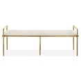thumbnail image 2 of Furniture of America Zayen Modern Stainless Steel Upholstered Bench, Gold, 2 of 9