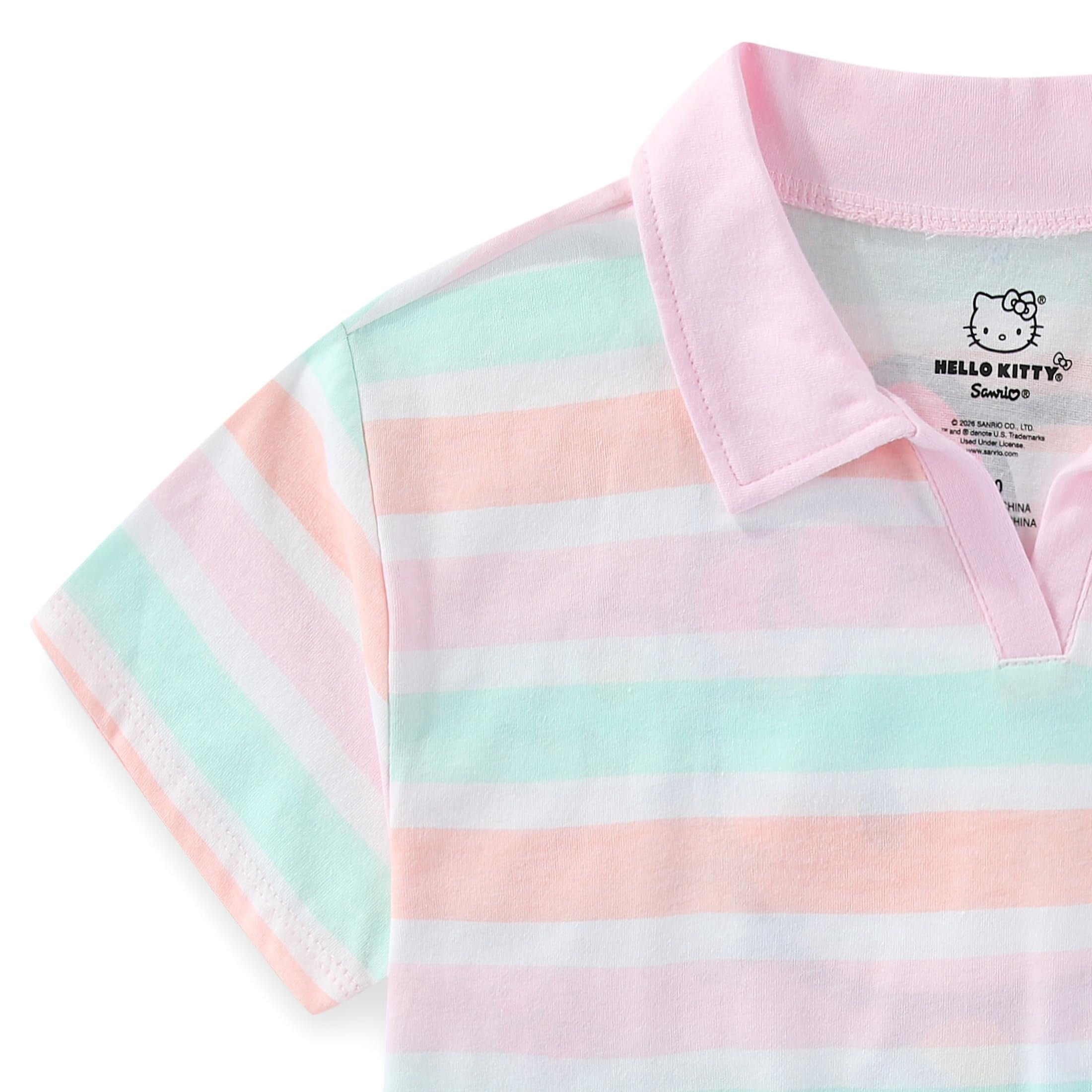 Hello Kitty Sanrio Short Sleeve Polo Shirt and Skirt Set (Girls), 2 Piece Set, Sizes 4-10