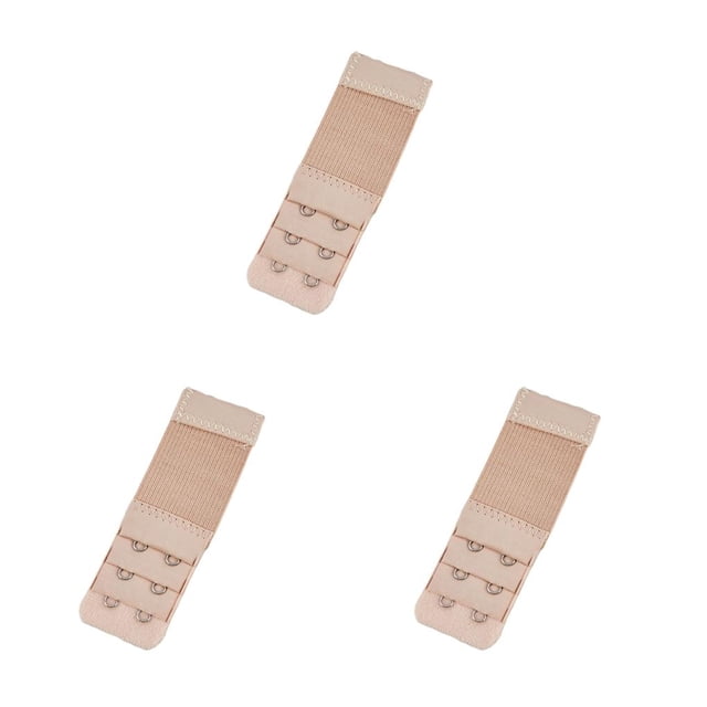 Wisewang Extension Strap Bra Extenders Breathable Buckle 2 Hooks Accessories 3 Rows deep flesh 3Set