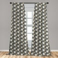 thumbnail image 5 of Ambesonne Retro Curtains, Big Little Abstract Stars, Pair of 28"x95", Multicolor, 5 of 5