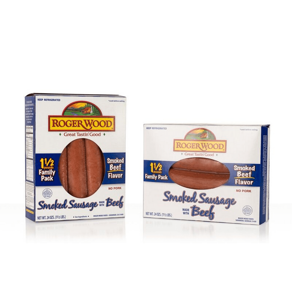 Roger Woods Smoked Beef Sausage, 24 oz., 6 Count