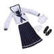 thumbnail image 5 of Traje de colegiala a escala 1:6, conjunto de manga larga para muñecas femeninas de 12 pulgadas azul oscuro, 5 of 7