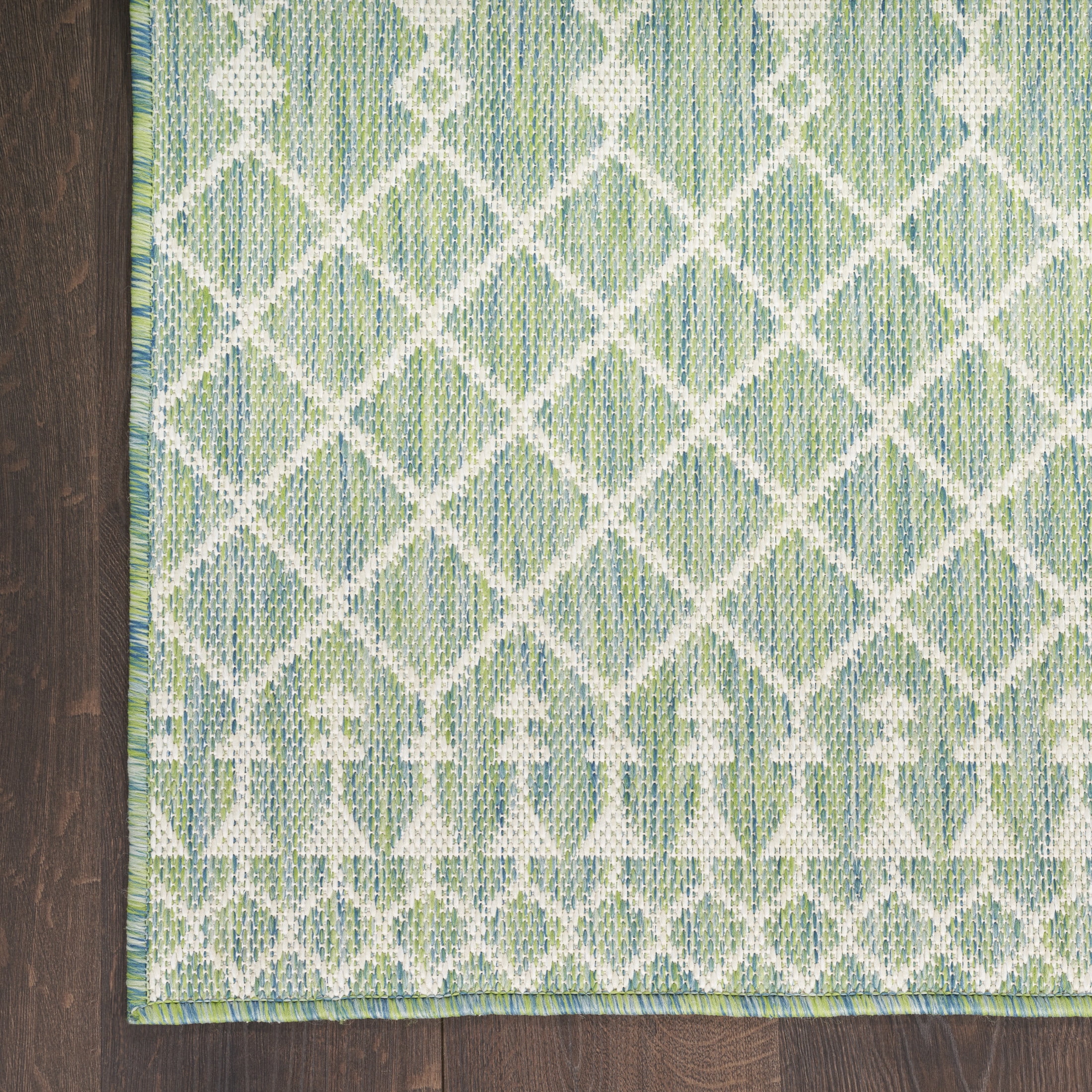 Nourison Positano 2'2" x 12' Blue Green Modern Rug