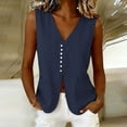 thumbnail image 6 of SwiftWear Women's Linen Blend Button Front Tank Top Vest V-Neck Sleeveless Overshirt with Pockets, Lightweight Summer Outerwear​, 6 of 7