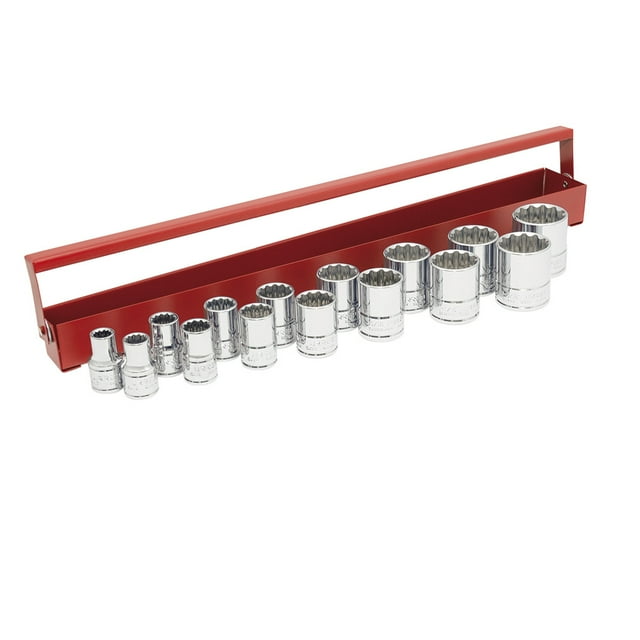 Juego De 15 Dados En Pulgadas 1/2"Charola Metálica Urrea 54112
