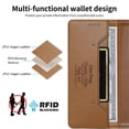 thumbnail image 6 of Dierfeng Leather For Samsung Galaxy A37 5G Wallet Case with RFID Blocking, Wallet for Women Men Card Holder Magnetic Clasp Kickstand Folio Case,Brown,For Galaxy A37 (5G), 6 of 8