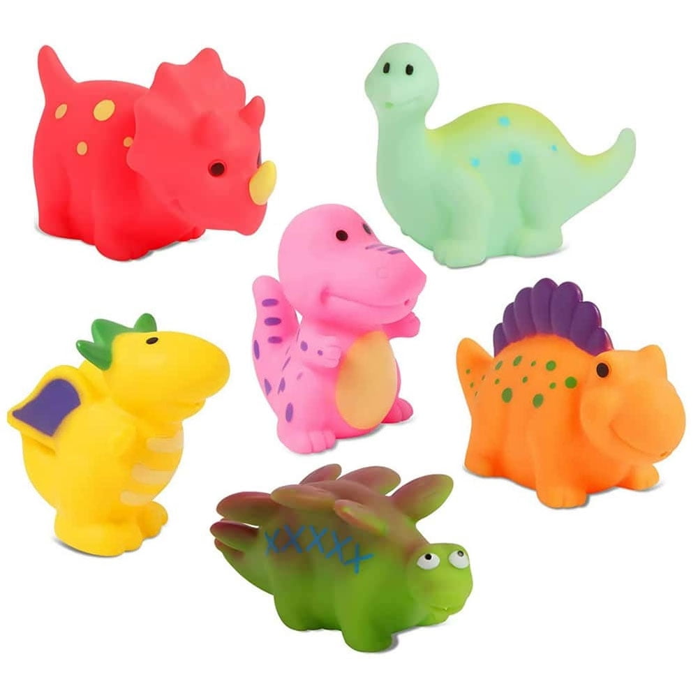 Mold Free Dinosaur Bath Toys for Toddlers, 6 Pcs No Hole No Mold Baby Bath  Toys