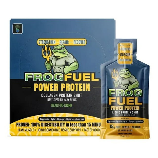 FROGFUEL | Power Protein Proteína De Colágeno 24 Shots Sabor Berry