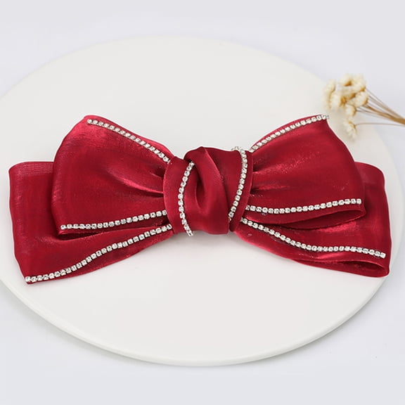 ETEREAUTY Durable Red Bowknot Hairclip Hair Jewelry for Special Occasion Decor
