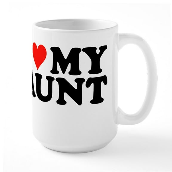 CafePress - I Heart My Aunt Large Mug - 15 oz Ceramic Large White Novelty Mug