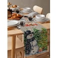 thumbnail image 6 of Christmas Grey Burlap-Cotton Table Runner 72 Inches Long,Winter Snowmen Snowflake Xmas Tree Farmhouse Table Runners,Outdoor Dining Tablecloths Decor for Baby Shower/Party/Wedding 14x72, 6 of 9
