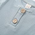 thumbnail image 4 of Winter Newborn Baby Boy Girl Clothes Set Ribbed Outfits Unisex Infant Solid Cotton Button Long Sleeve Tops Pants 2PCS, 4 of 7