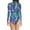 C-Dark Blue51, variant on DHFJKG One Piece Swimsuit Women Scale Print Long Sleeve Rash Guard Zipper Back High Cut Bathing Suit Stylish Beachwear